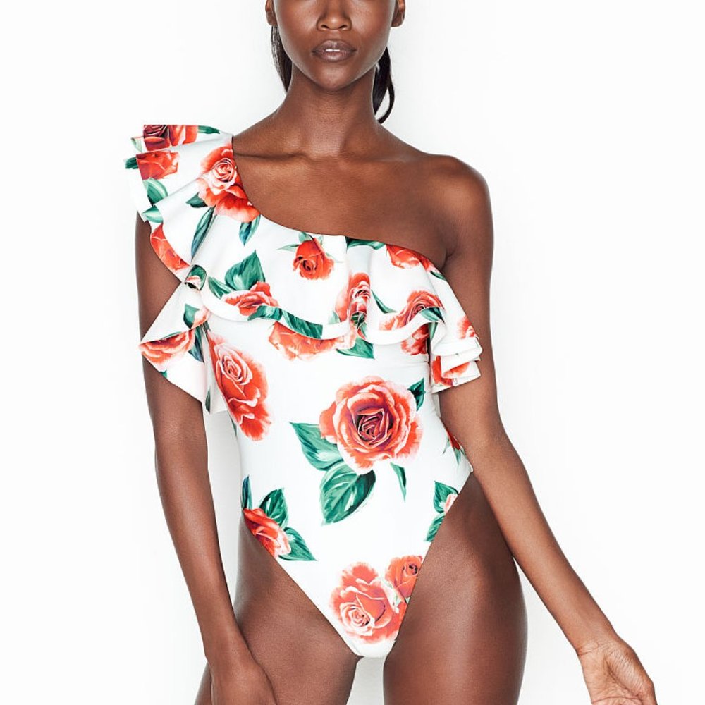 Onia x WeWoreWhat Stella One-Shoulder Floral Suit